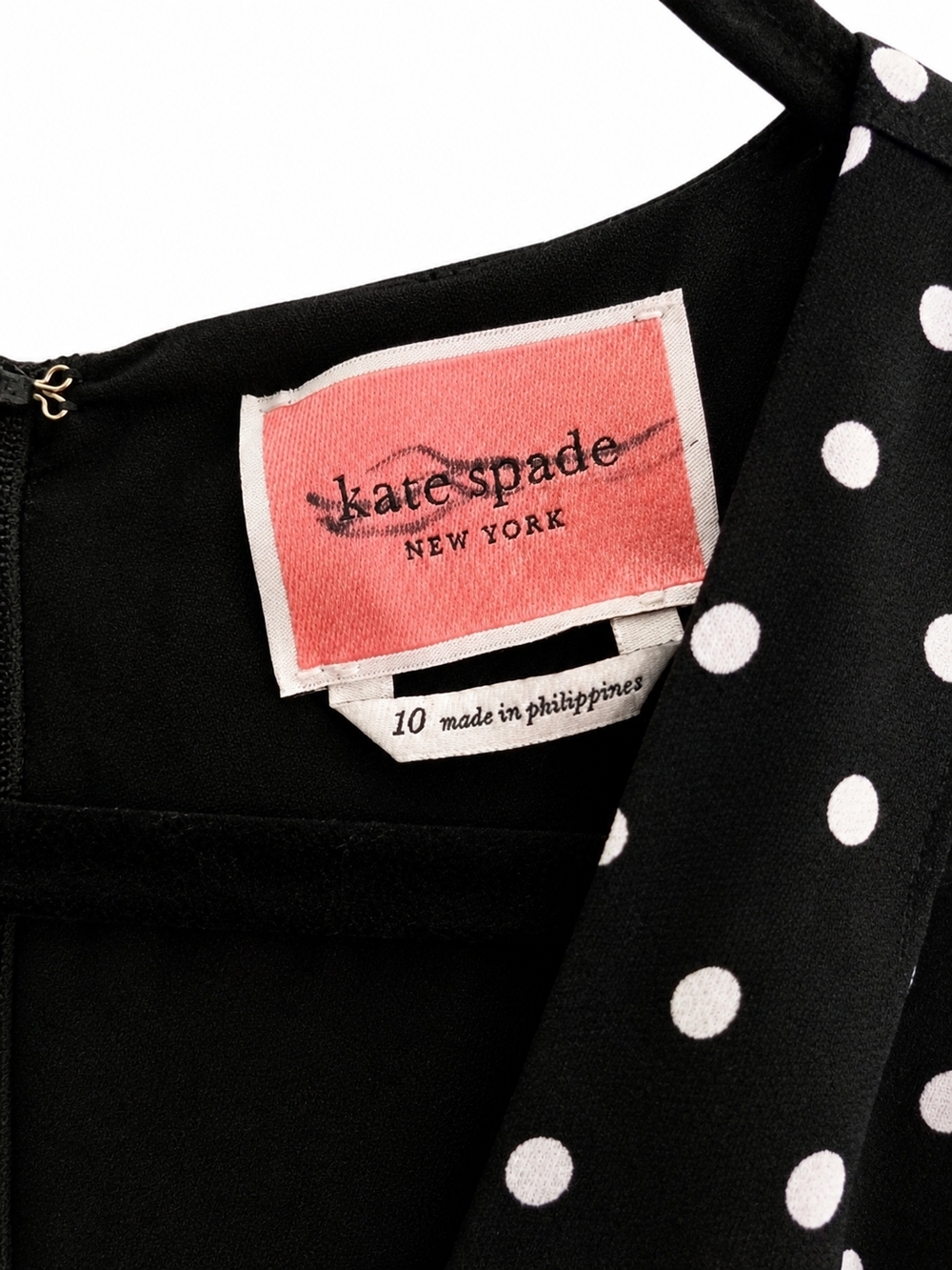 kate spade Black with White Polka Dot JUMPER SIZE 10 NWOT - Picture 3 of 3